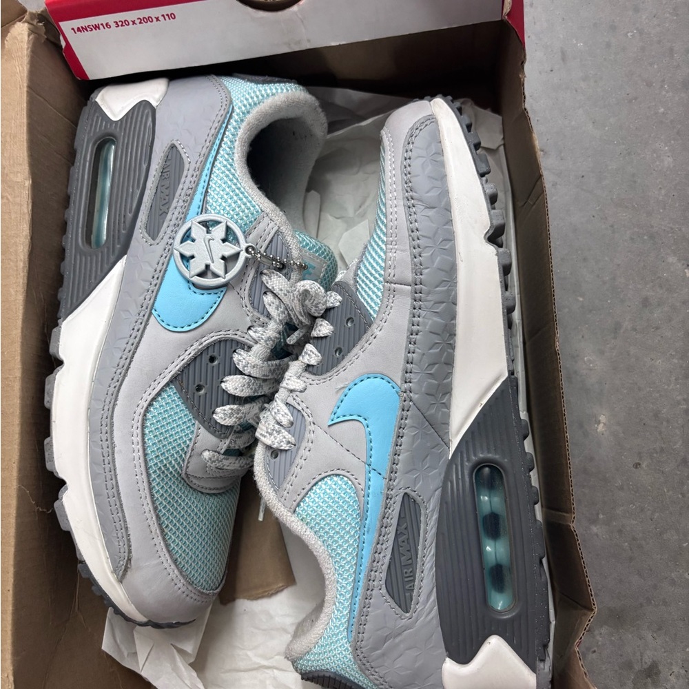 Nike Air Max 90 Gray and Blue Sneakers